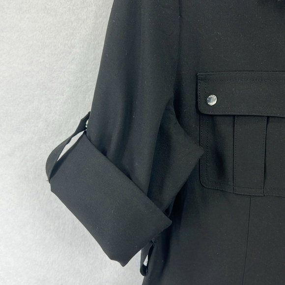 MICHAEL Michael Kors Chic Black Zip-Up Dress w/Pockets Sz L Black EUC - Picture 4 of 10